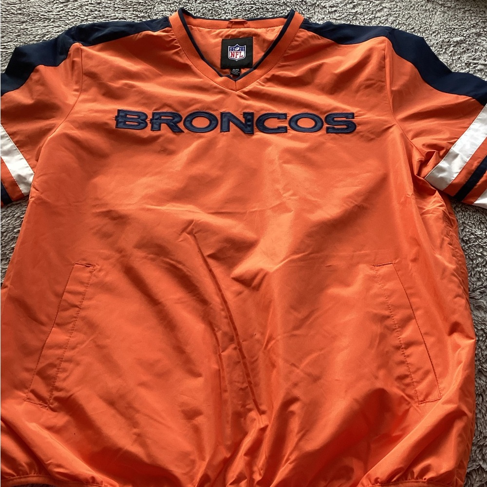 NFL Broncos Orange V-Neck Jersey